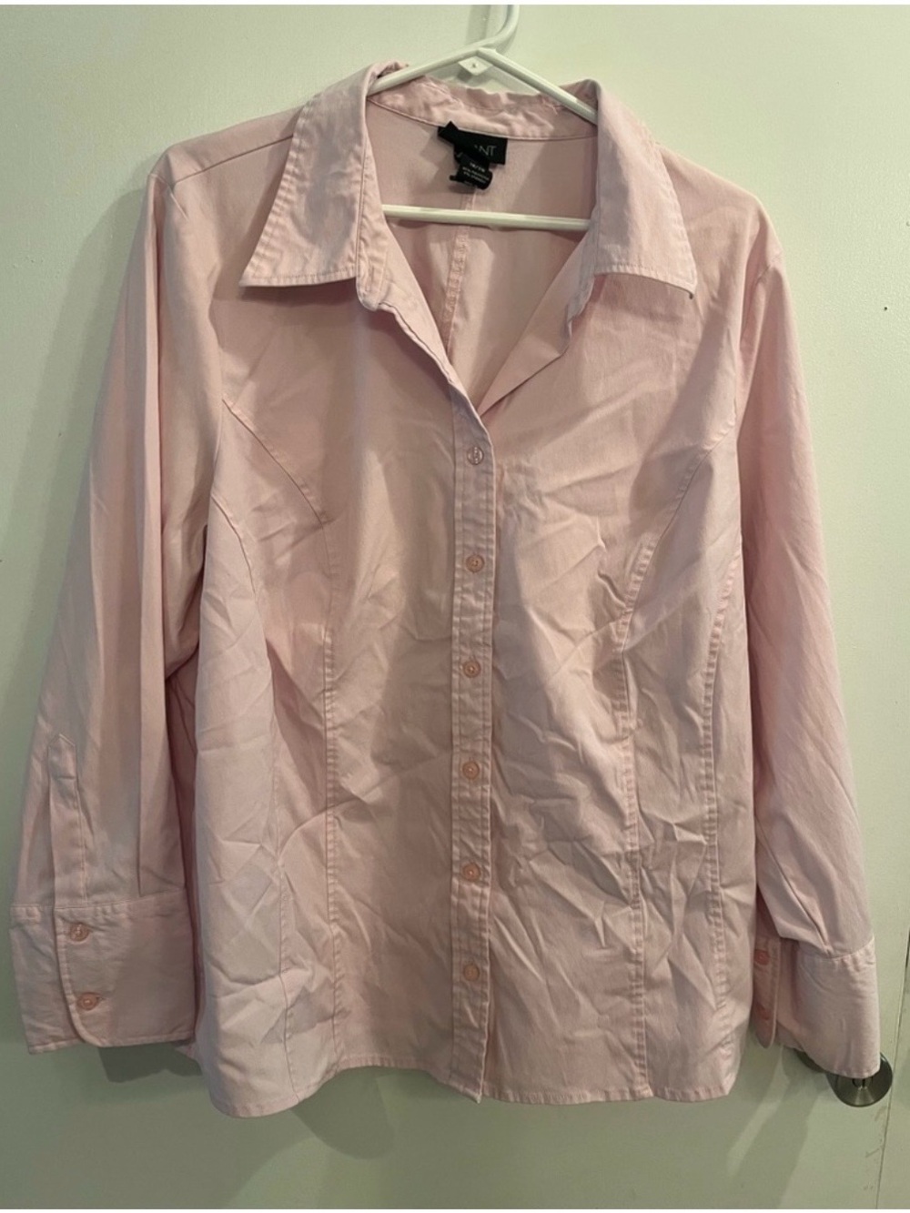 Lane Bryant Light Pink Button-Down Shirt